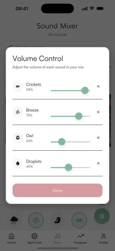 Per-sound volume control